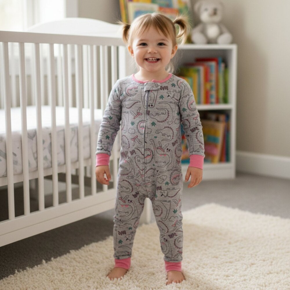 Carter's Dinosaur print knit footless PJs Pajamas 2T